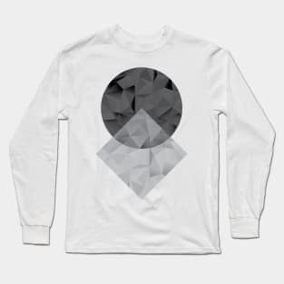 Grey Geometric Shapes Long Sleeve T-Shirt